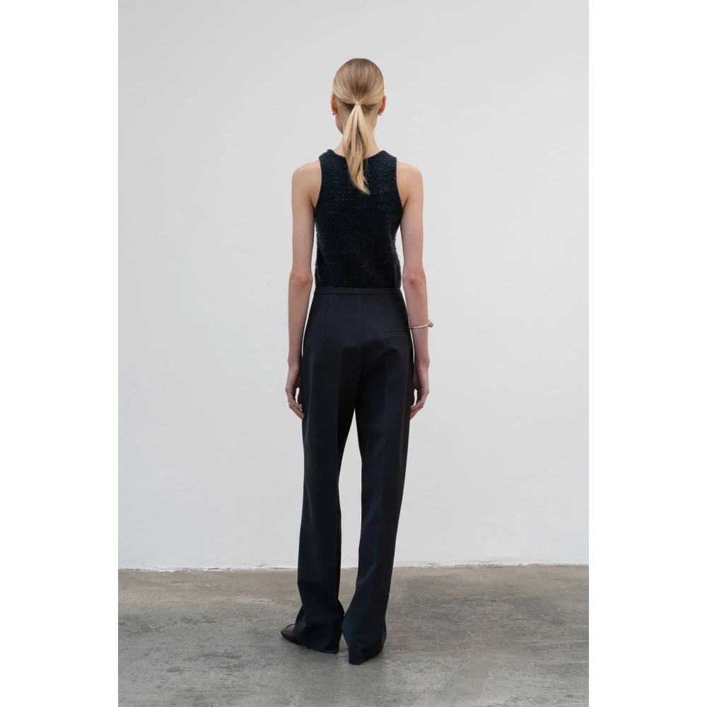 LOW Classic Roomwit Merino Wol Bouclé Gebreide Top Black Dames