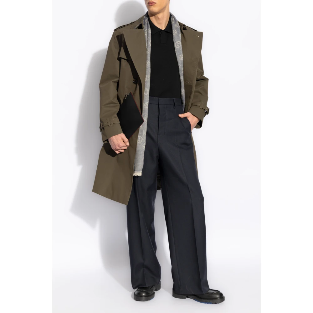 Giorgio Armani Wollen Polo Black Heren