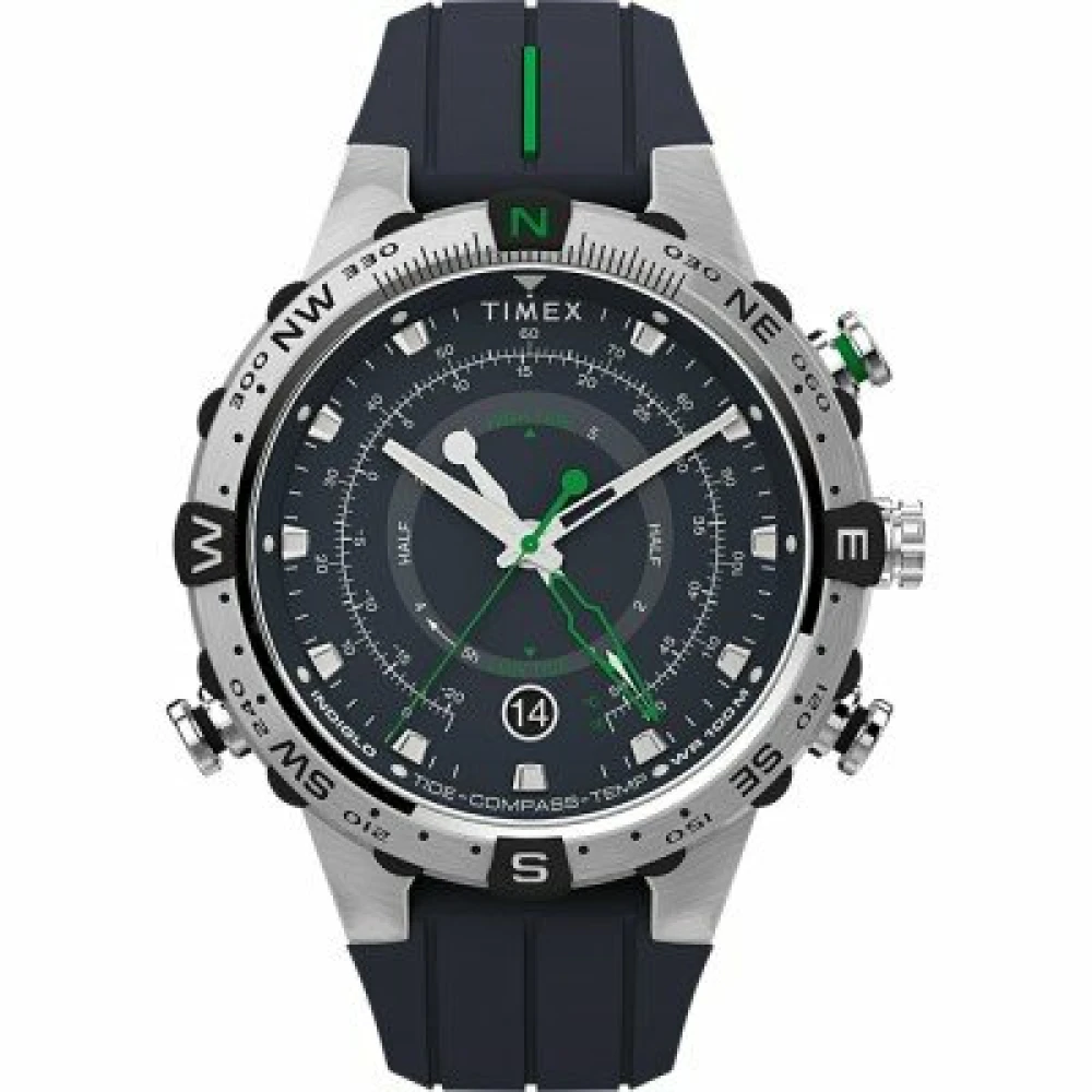 Timex Unisex Gray Expedition Tide-Temp-Compass 45Mm Silicone Strap Watch - Watches - One Size - Accessories