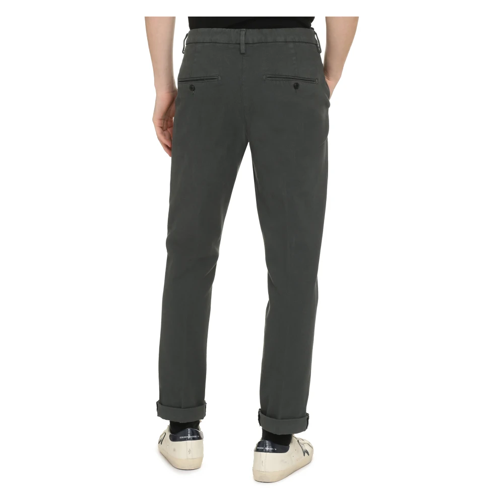 Dondup Katoenen Chino Broek met Oprolbare Manchetten Gray Heren