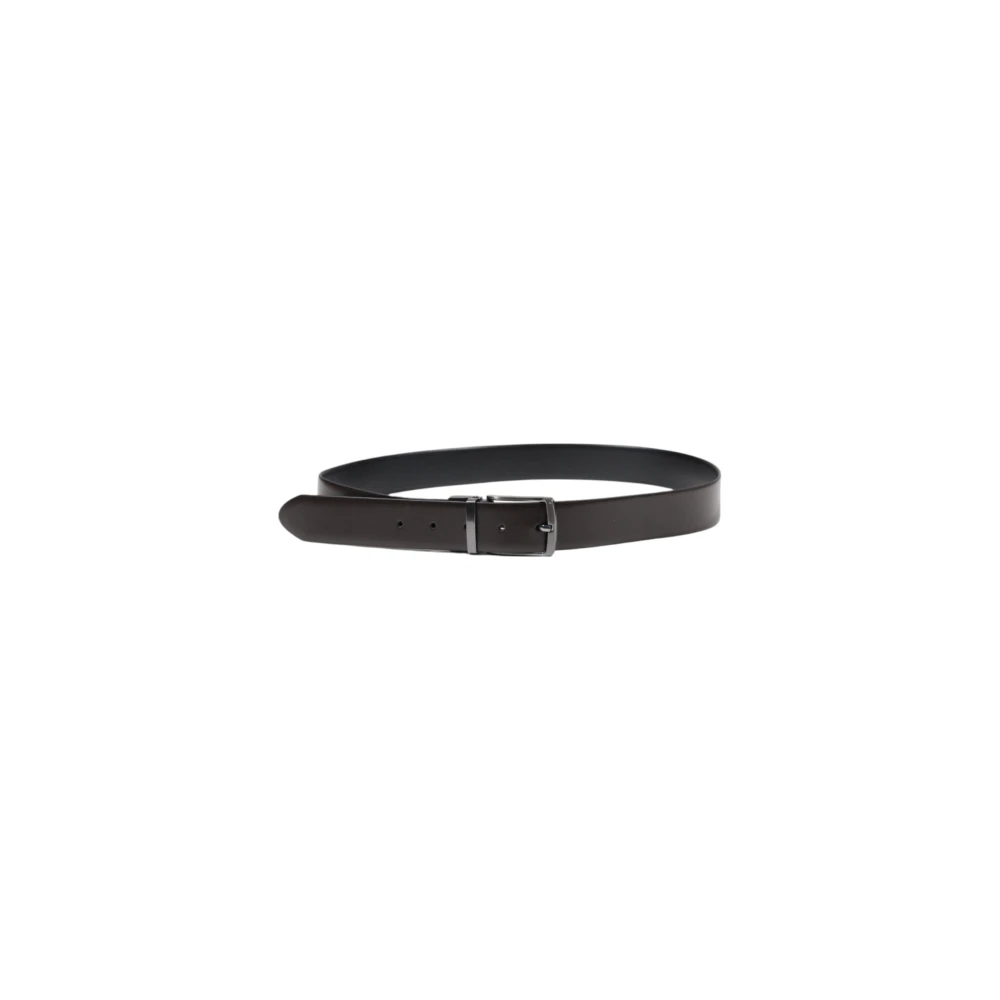 Guess Bruine Leren Riem Klassieke Stijl Brown Heren