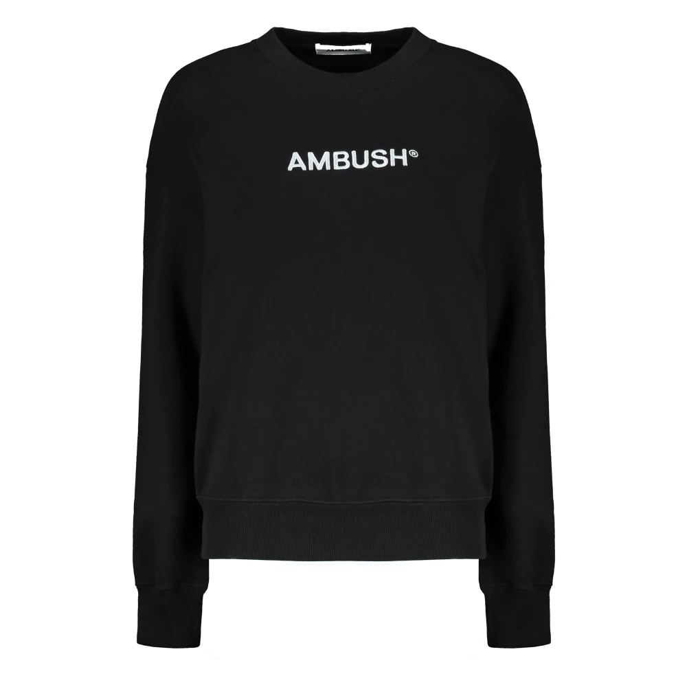 Ambush Geborduurde Katoenen Sweatshirt Black Dames