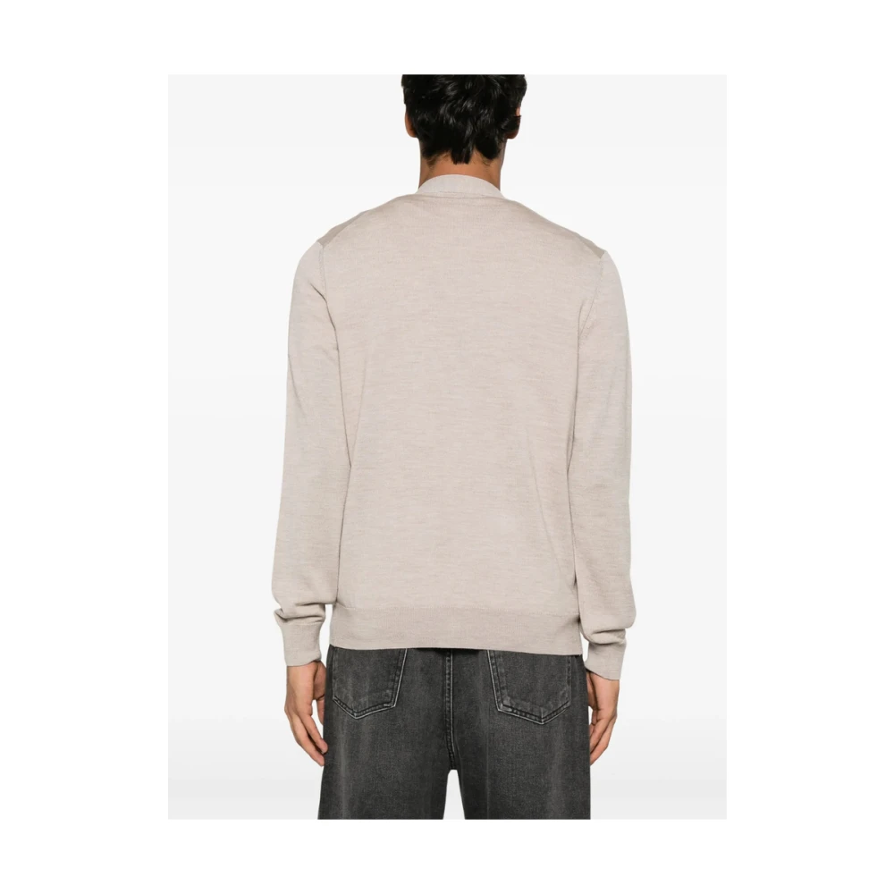 Maison Kitsuné Beige V-Neck Button-Up Sweater Beige Heren