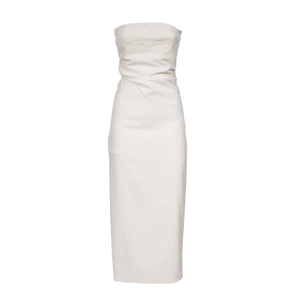 Ermanno Scervino Lange jurk met borduurwerk White Dames