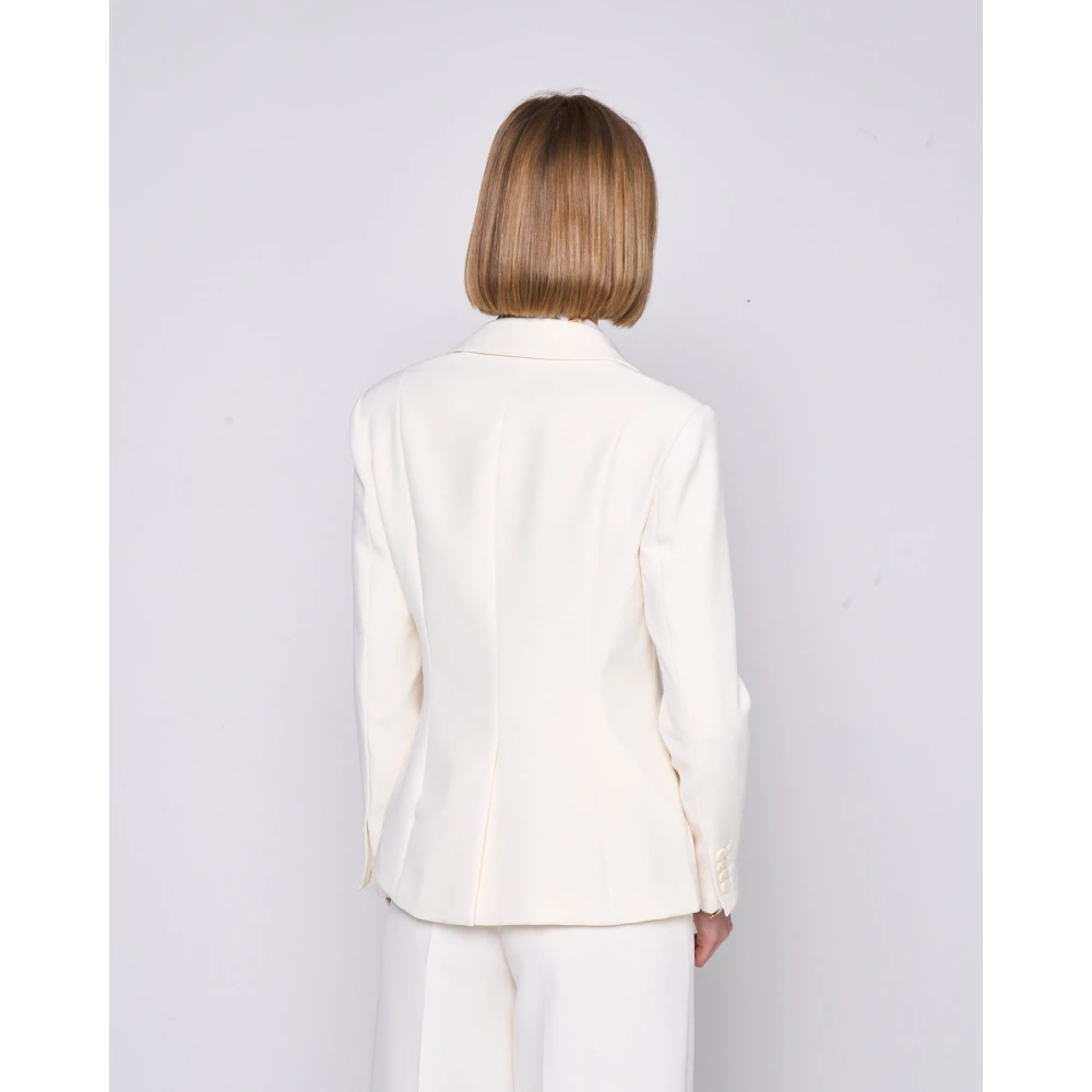 Silvian Heach Klassieke Single-Breasted Blazer met Zakken White Dames