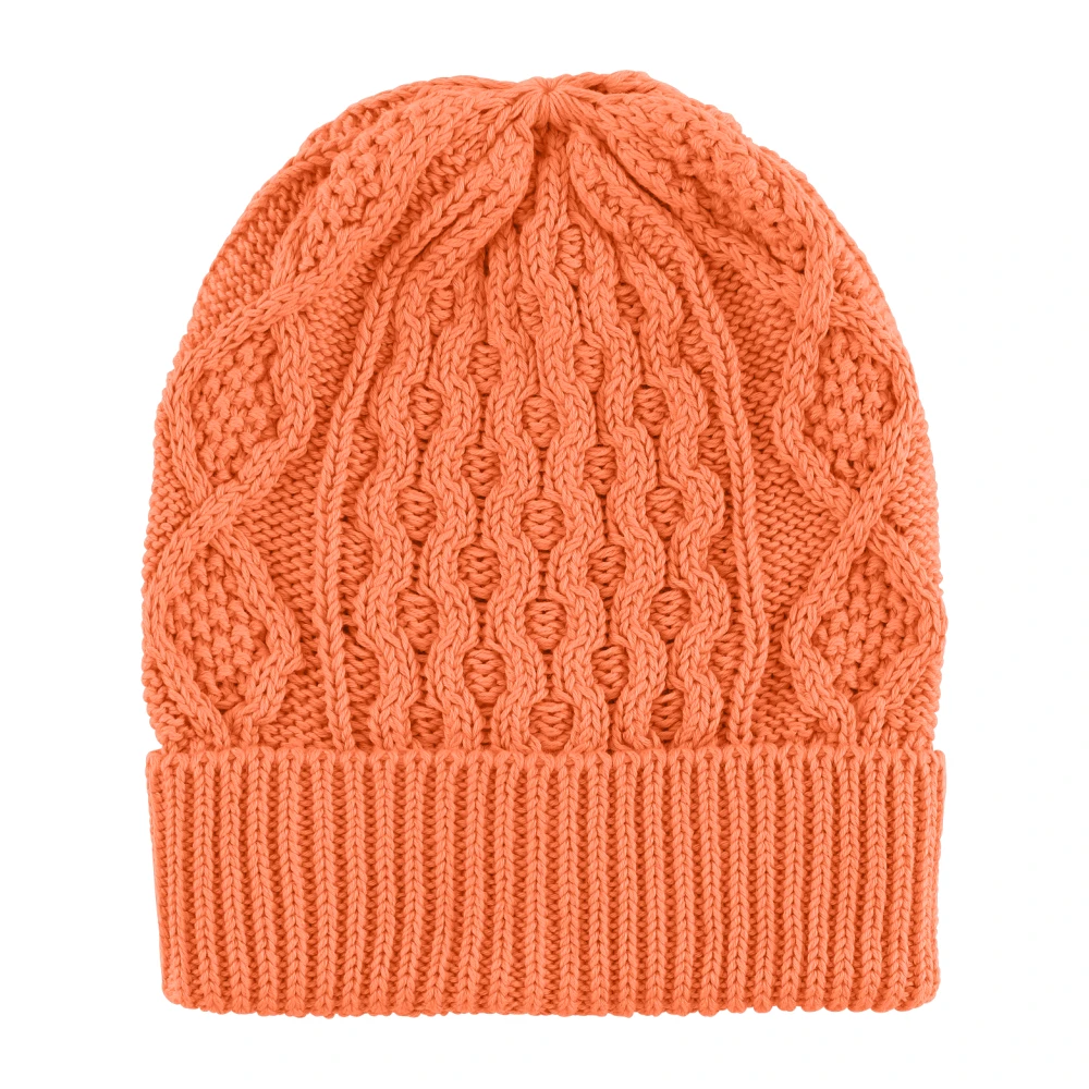 American Dreams Katoenen Beanie Burnt Orange Gemaakt in Italië Orange Dames