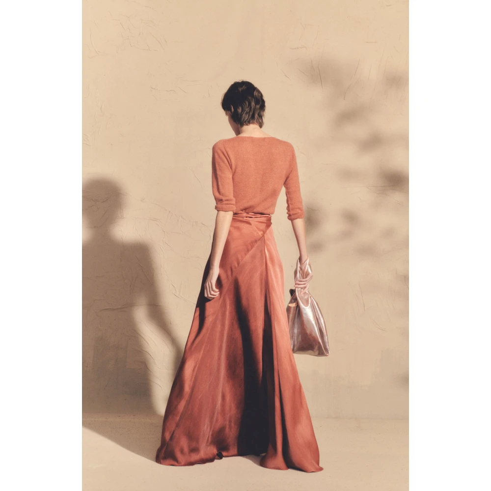 Cortana Alpaca Cashmere Silk Zalm Trui Red Dames