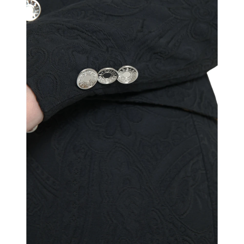 Dolce & Gabbana Elegante dubbelrijige blazerjas Black Dames