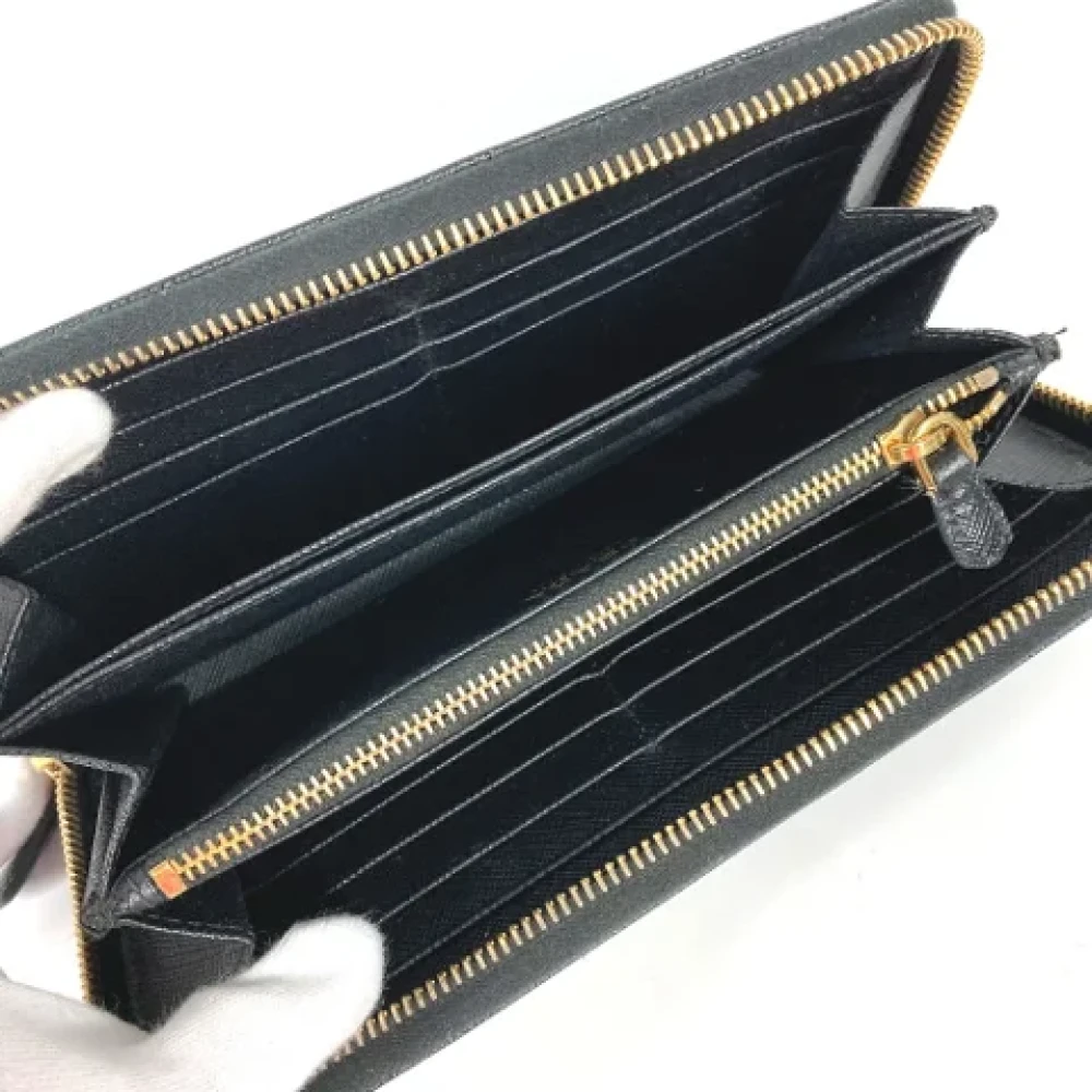 Prada Vintage Pre-owned Leather wallets Black Dames