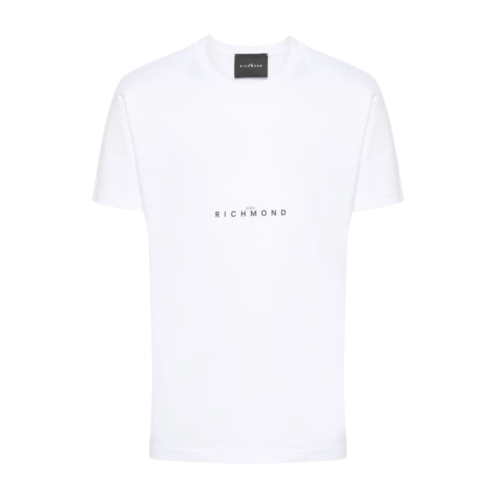 John Richmond Logo Print Crew Neck T-shirts en Polos White Heren