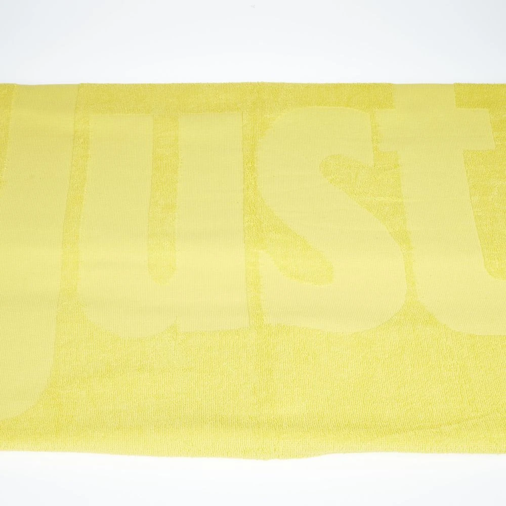 Just Cavalli Geel Katoenen Strandlaken Logo Yellow Unisex