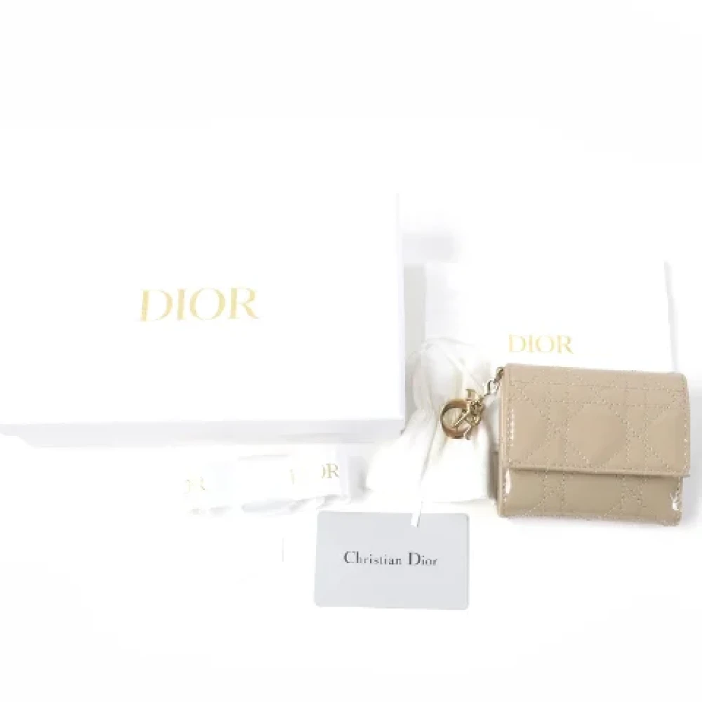 Dior Vintage Pre-owned Leather dior-bags Beige Dames
