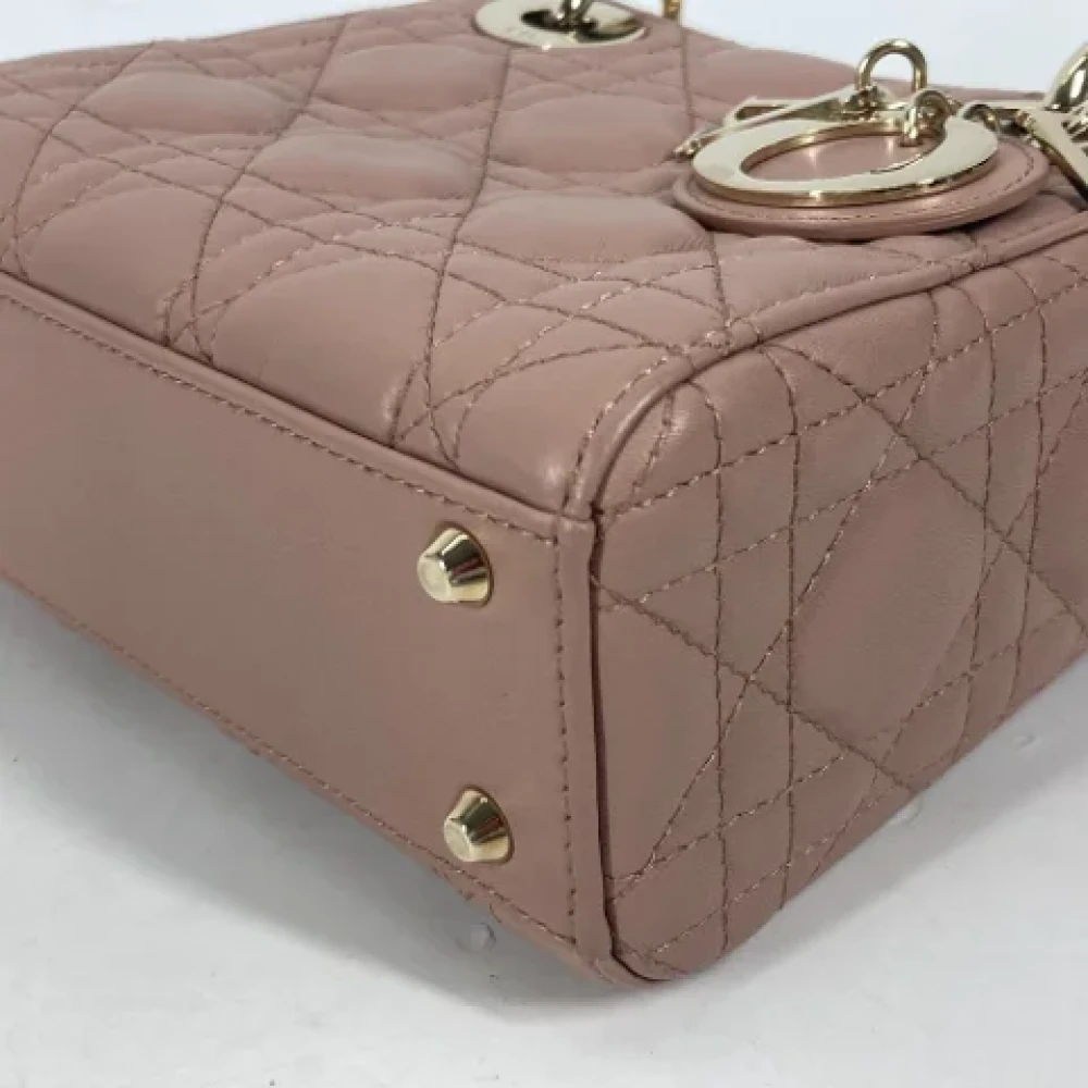 Dior Vintage Pre-owned Leather dior-bags Beige Dames