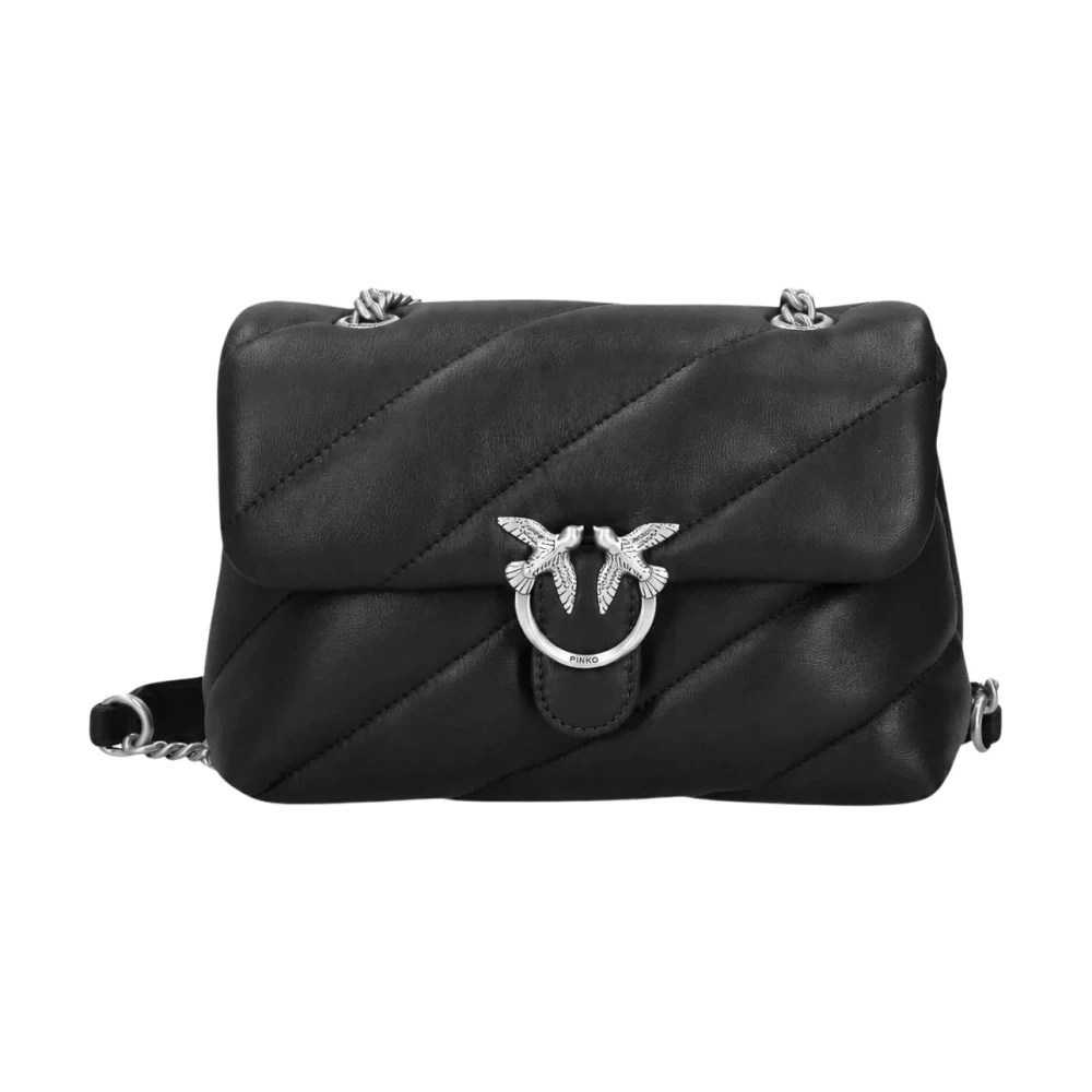 Pinko Donna Nero - Borsa Piccola A Tracolla Love Bag Puff Maxi Quilt New Buckle - Immagine 3