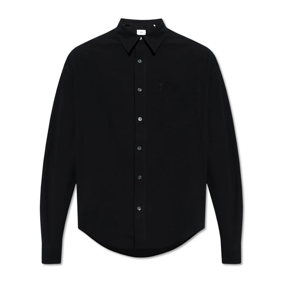Ami Paris Katoenen overhemd met logo Black Heren