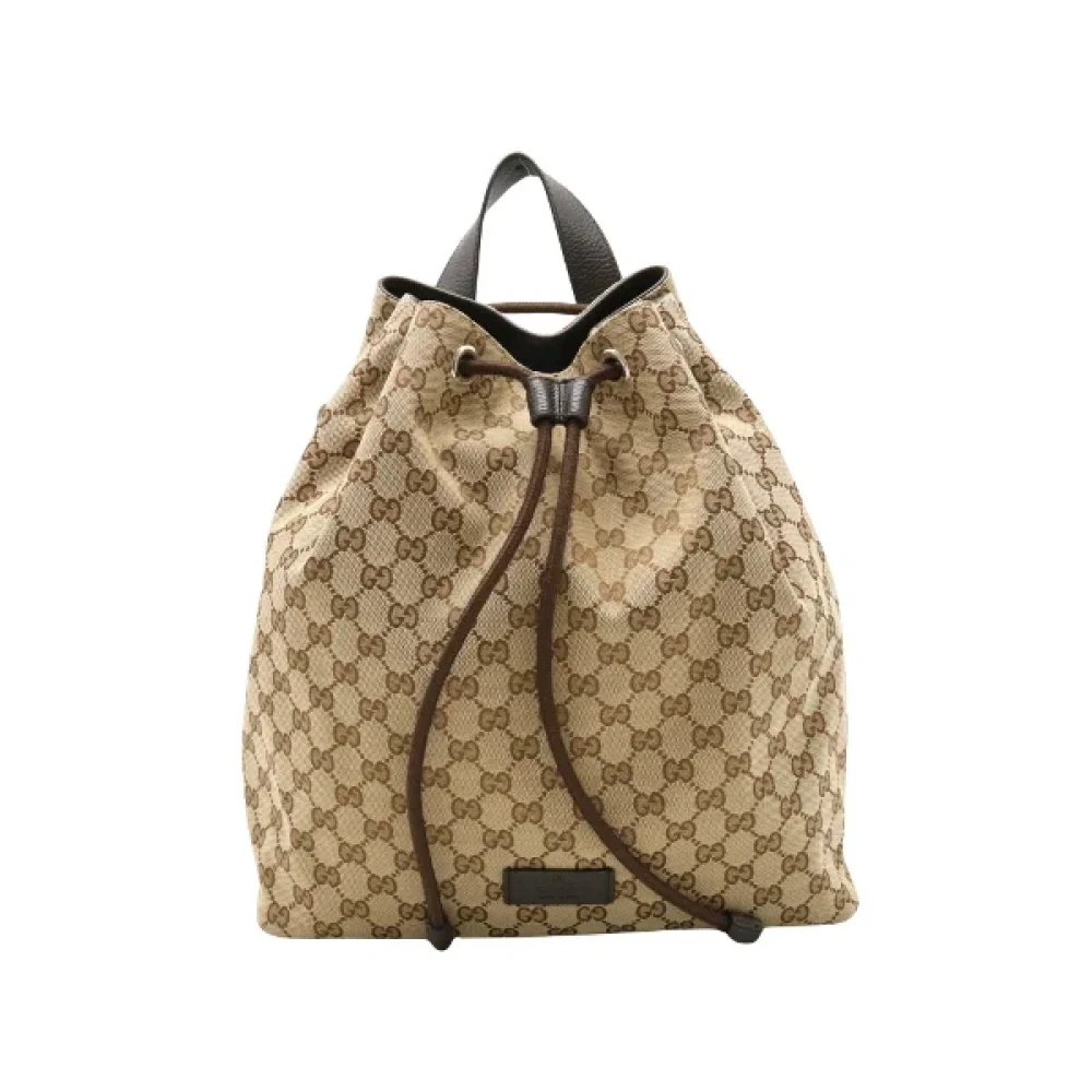Gucci Vintage Pre-owned Canvas backpacks Brown Dames