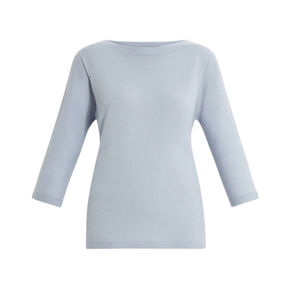 Marina Rinaldi Elegante Bootnek Wollen Trui Blue Dames