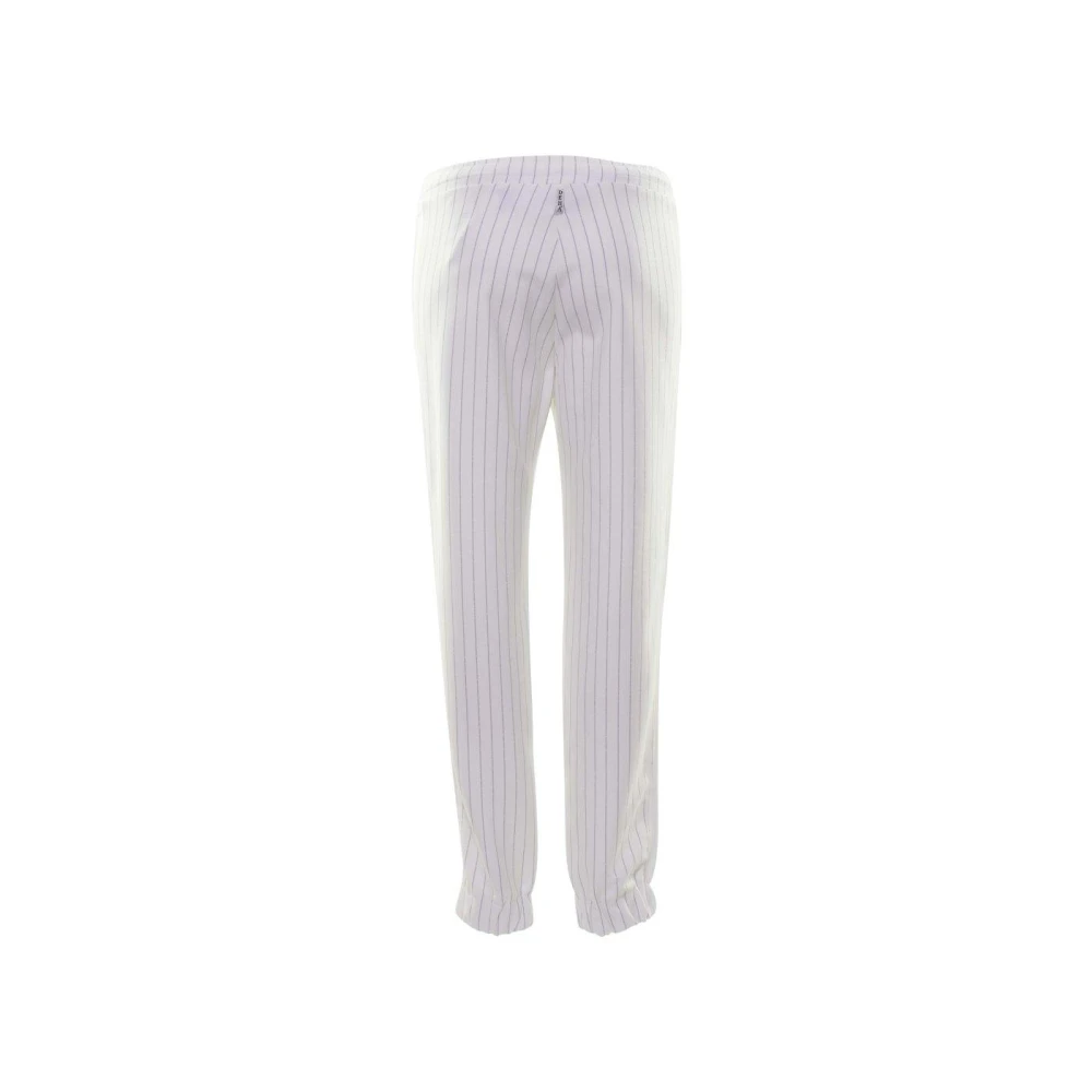 Deha Gestreepte Jacquard Broek met Elastische Taille Beige Dames