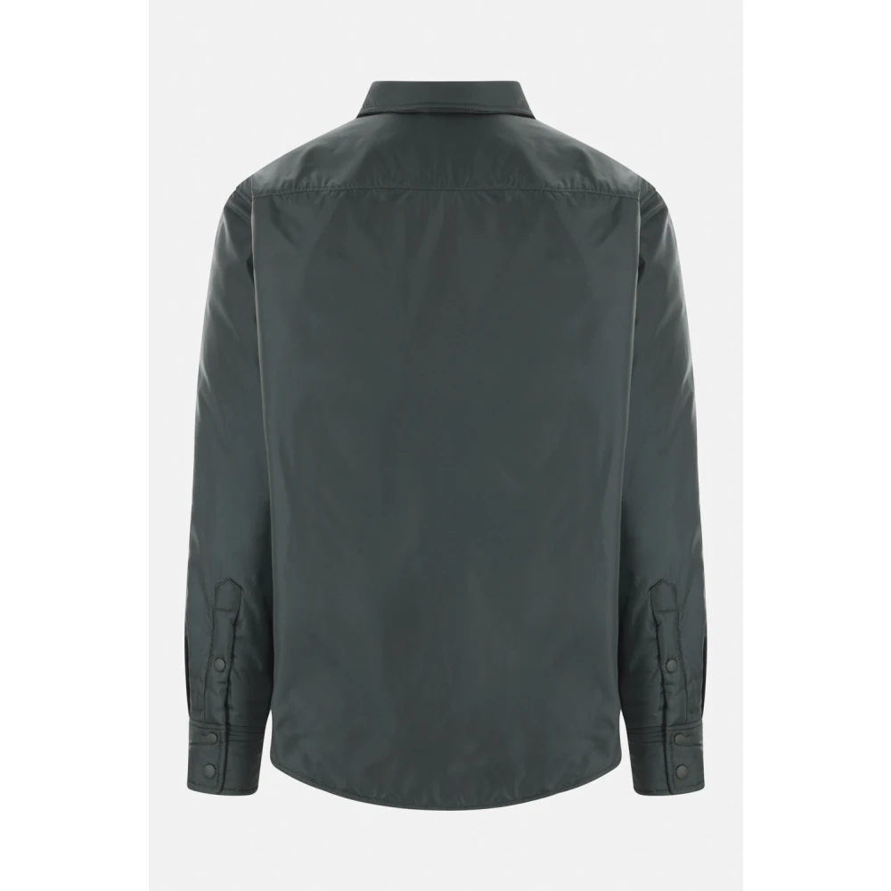 Aspesi Groene Nylon Thermore Jas Overhemd Green Heren
