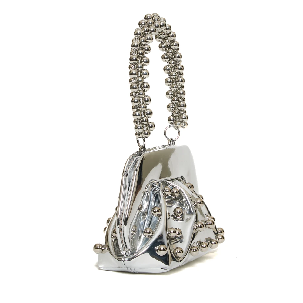 THEMOIRè Zilveren Studded Ball Handle Clutch Gray Dames