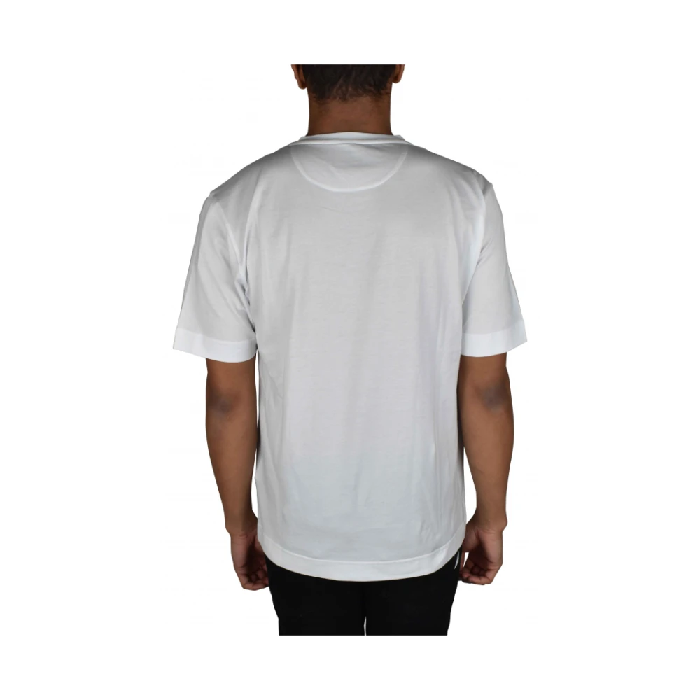 Fendi Witte Katoenen T-shirt met Vichy Stofapplicaties White Heren