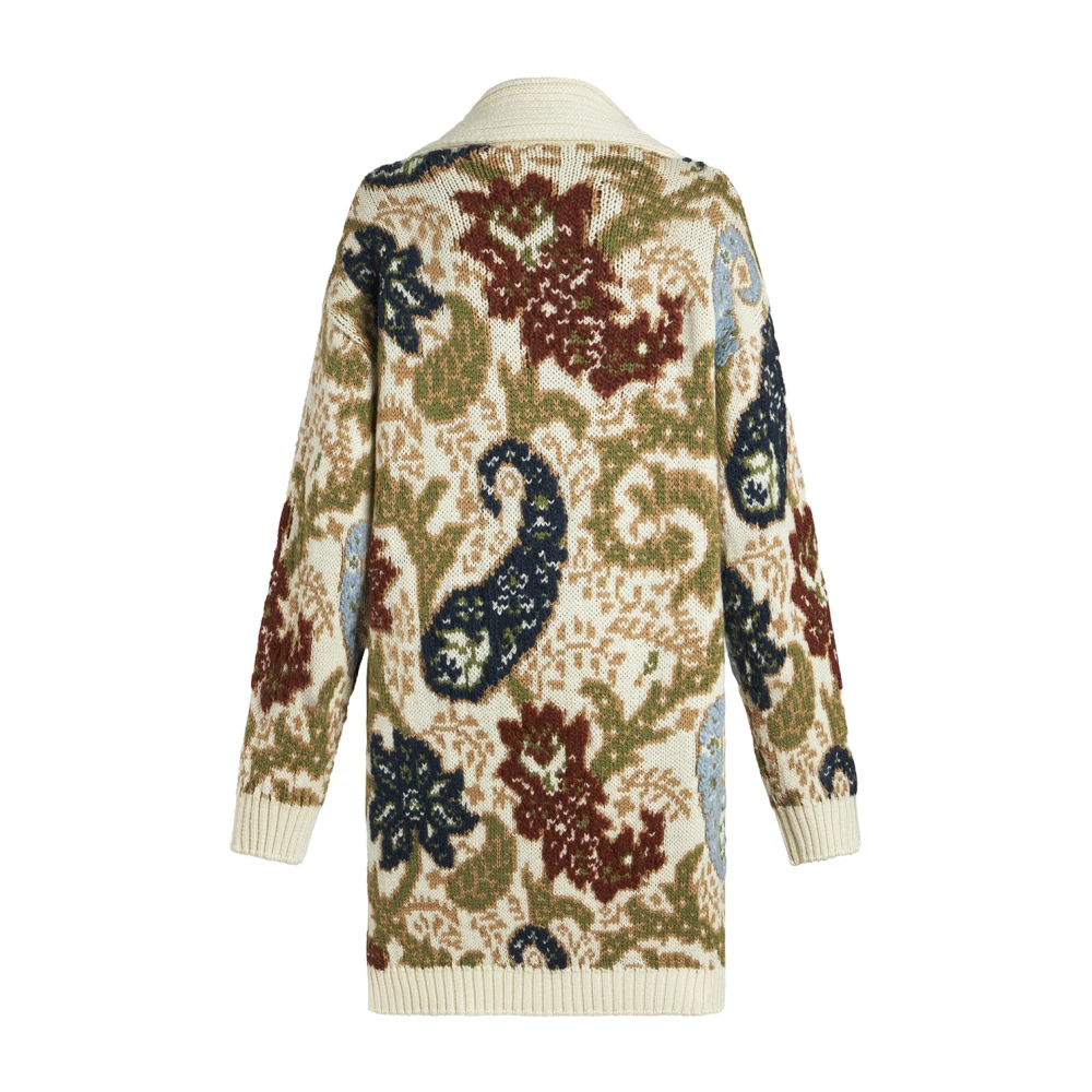 ETRO Bruin Paisley Jacquard Gebreid Vest Multicolor Dames