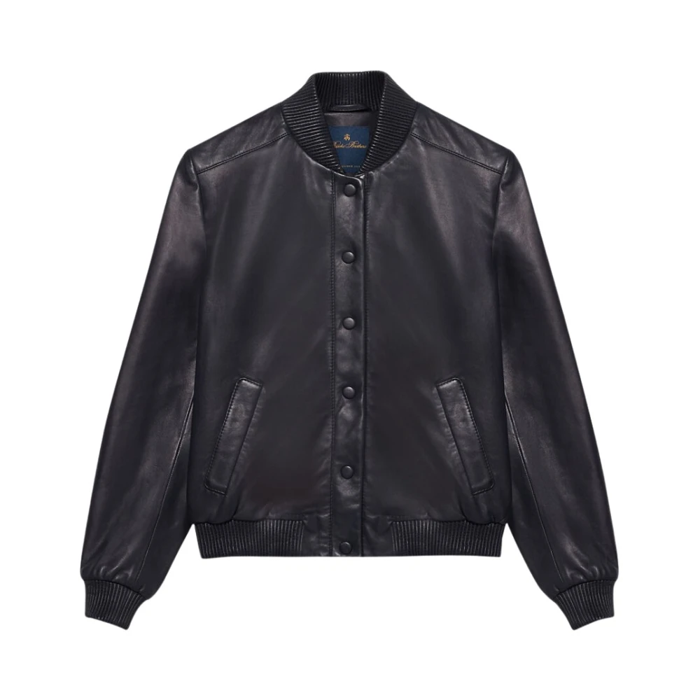Brooks Brothers Women's Blue Leather Jackets, Xl, Suede Bomber Jacket
