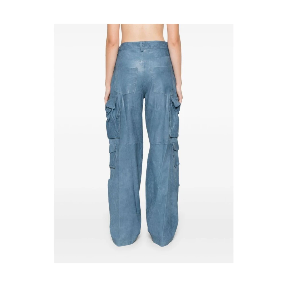 Salvatore Santoro Blauwe Sheepskin Cargo Broek Blue Dames