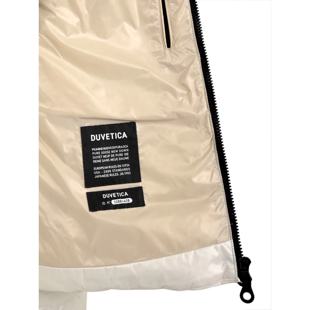 duvetica Hooded Jacket met Horizontale Quilting Beige Dames