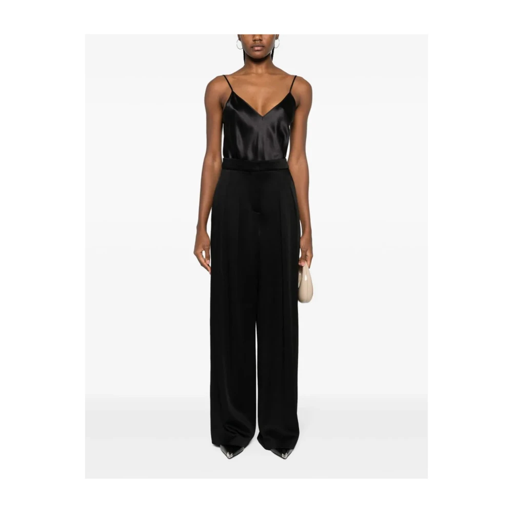 joseph Zwarte Zijden V-hals Mouwloze Top Black Dames