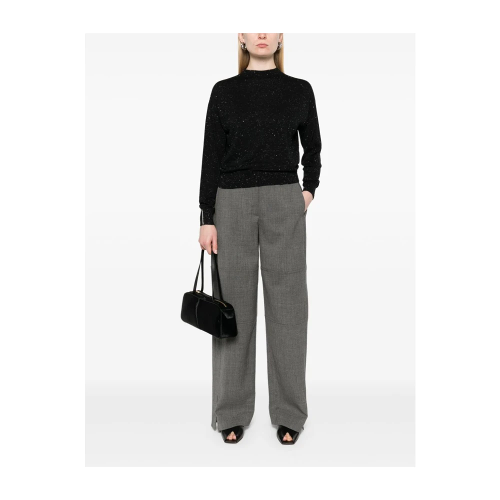 PESERICO Stijlvolle Gebreide Top Black Dames