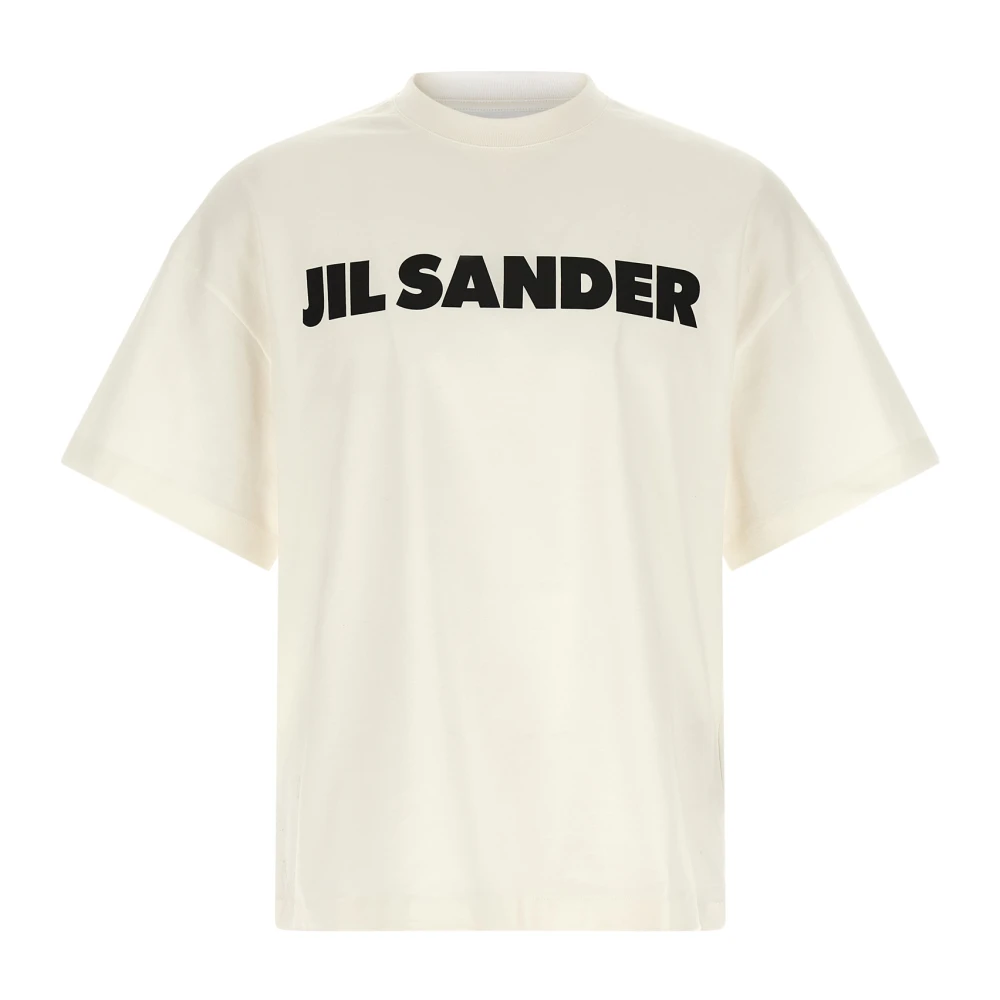 Jil Sander Men's White Logo T-Shirt - T-Shirts - M - Tops