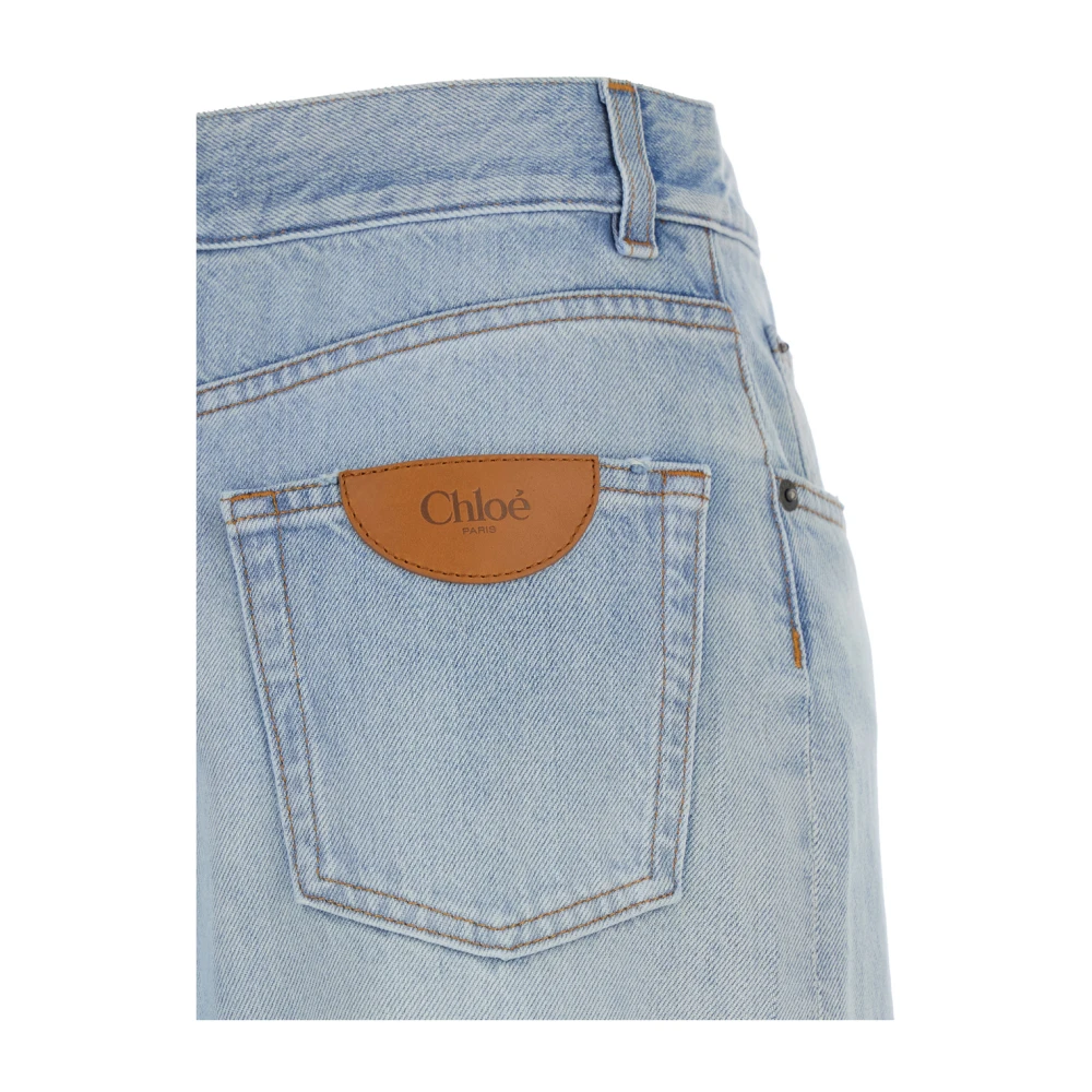 Chloé Hoge Taille Lichtblauwe Denim Jeans Blue Dames