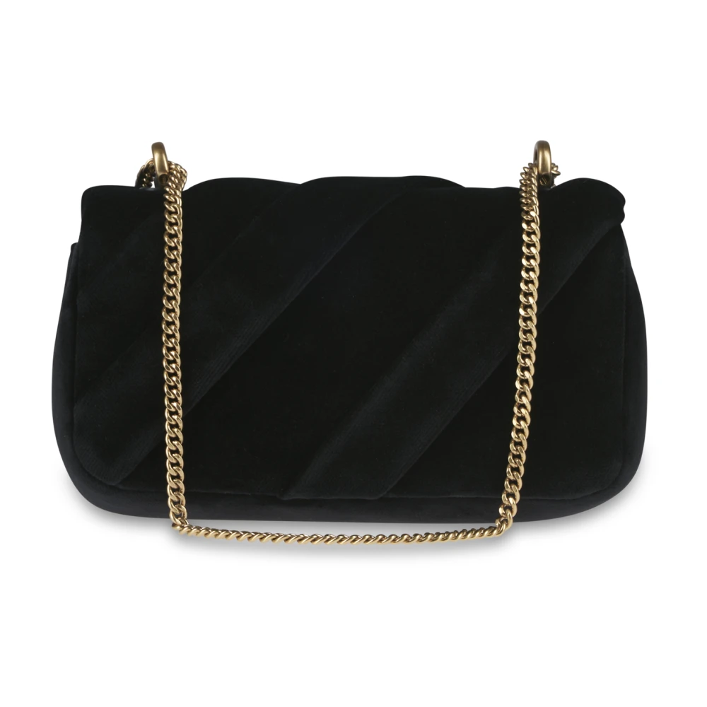 TORY BURCH Zwarte Velvet Mini Flap Tas Black Dames