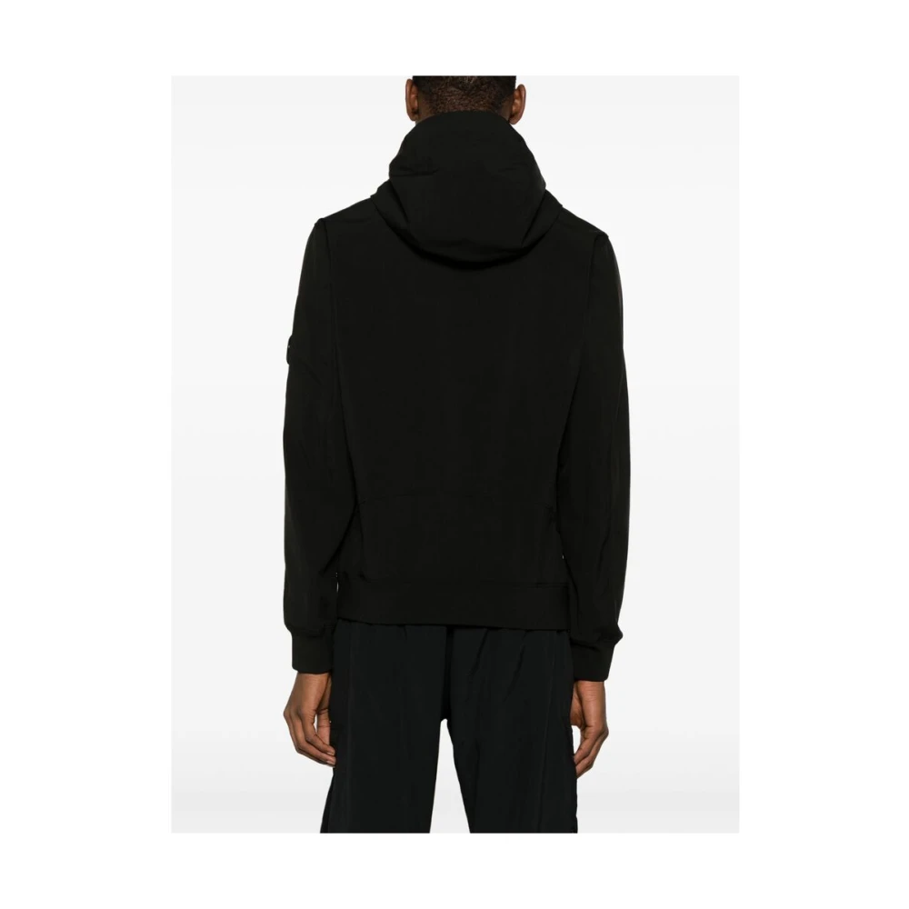C.P. Company Zwarte Lens Detail Hoodie Jas Black Heren