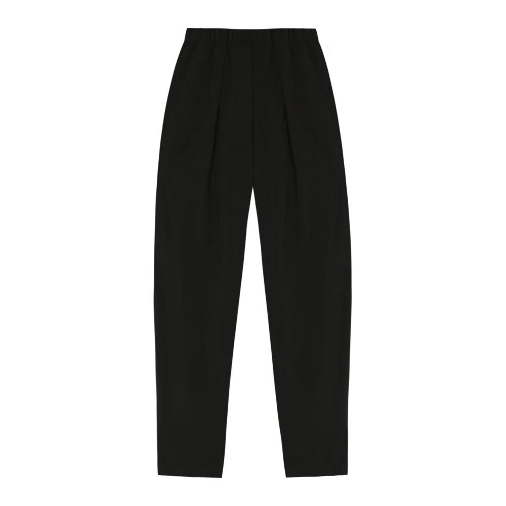 Cortana Zwarte linnen en zijden broek Black Dames