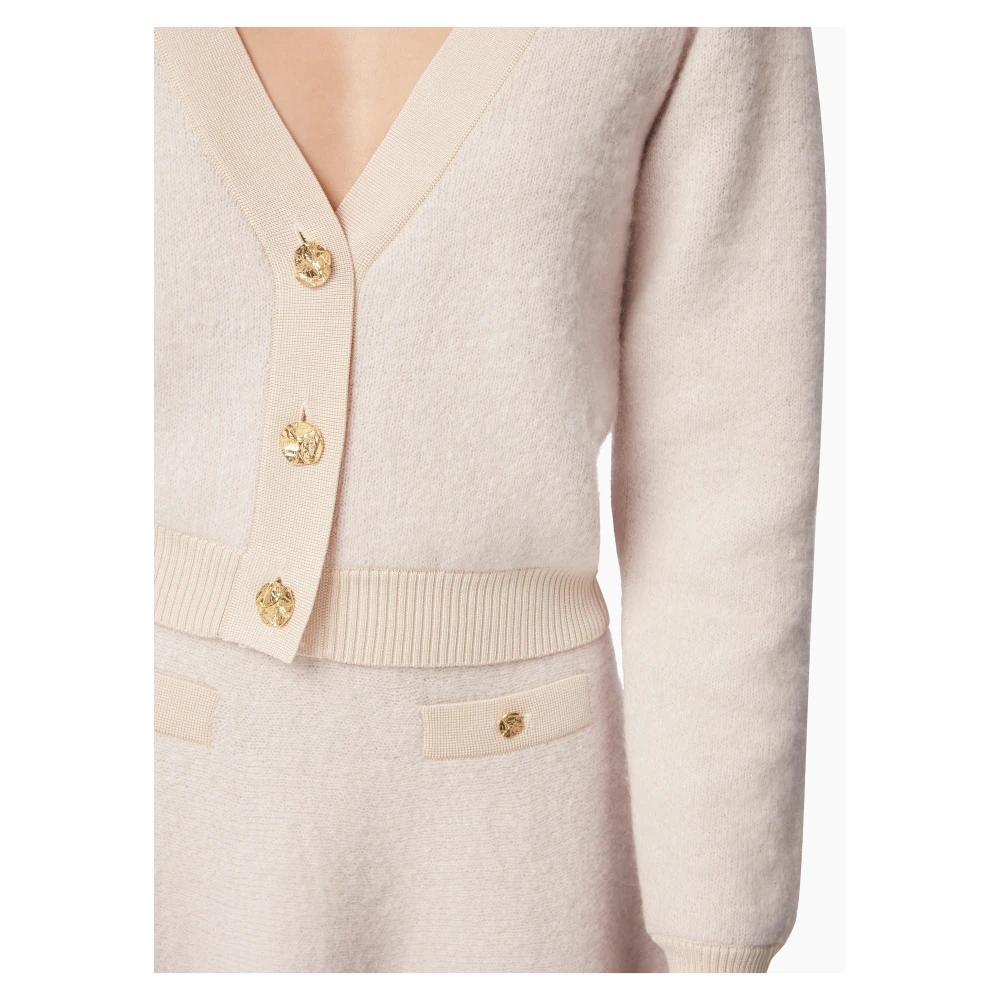 Nina Ricci Beige Mohair V-Neck Cardigan Beige Dames