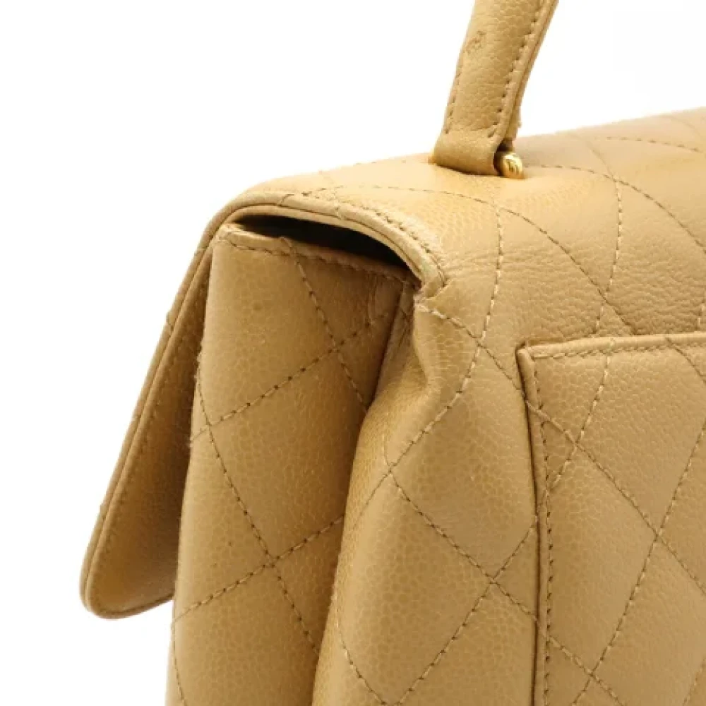 Chanel Vintage Pre-owned Leather handbags Beige Dames