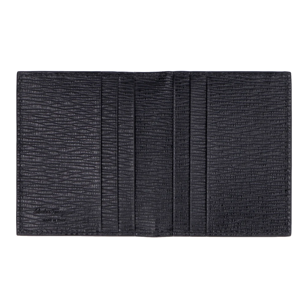 Salvatore Ferragamo Gancini Leren Kaarthouder Black Heren