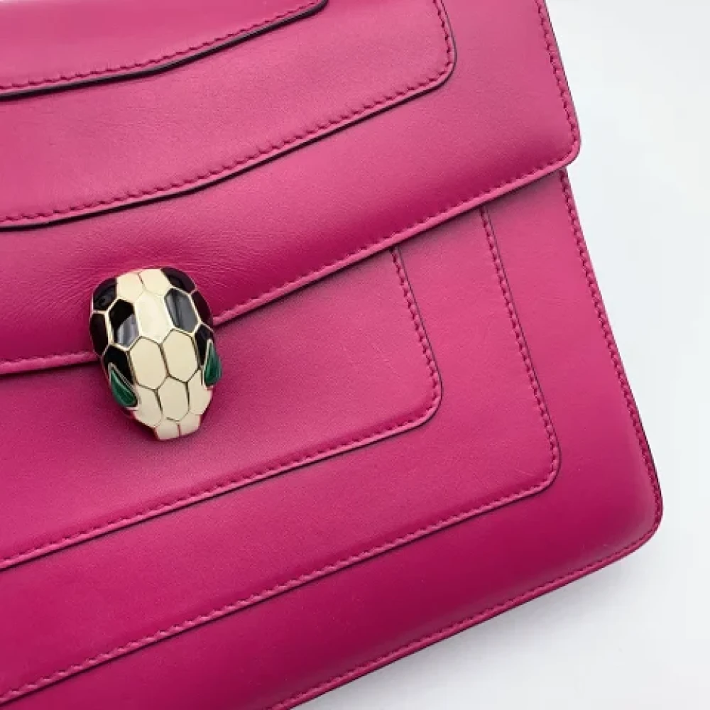 Bvlgari Vintage Pre-owned Leather shoulder-bags Pink Dames