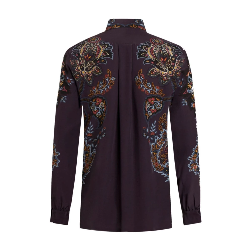 ETRO Blauwe Paisley Zijden Overhemd Multicolor Dames