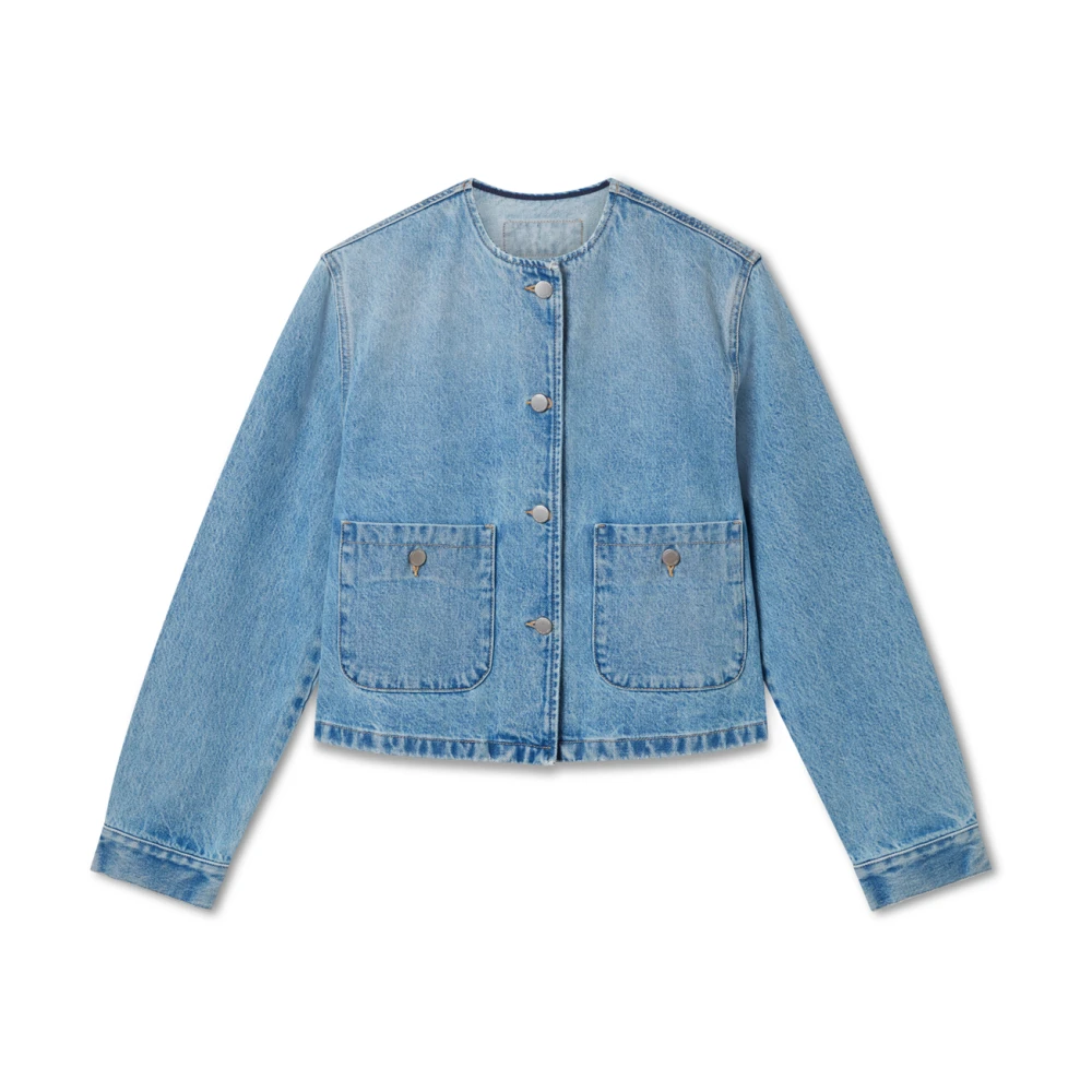 Axel Arigato Deia Collarless Jacket Blue Dames