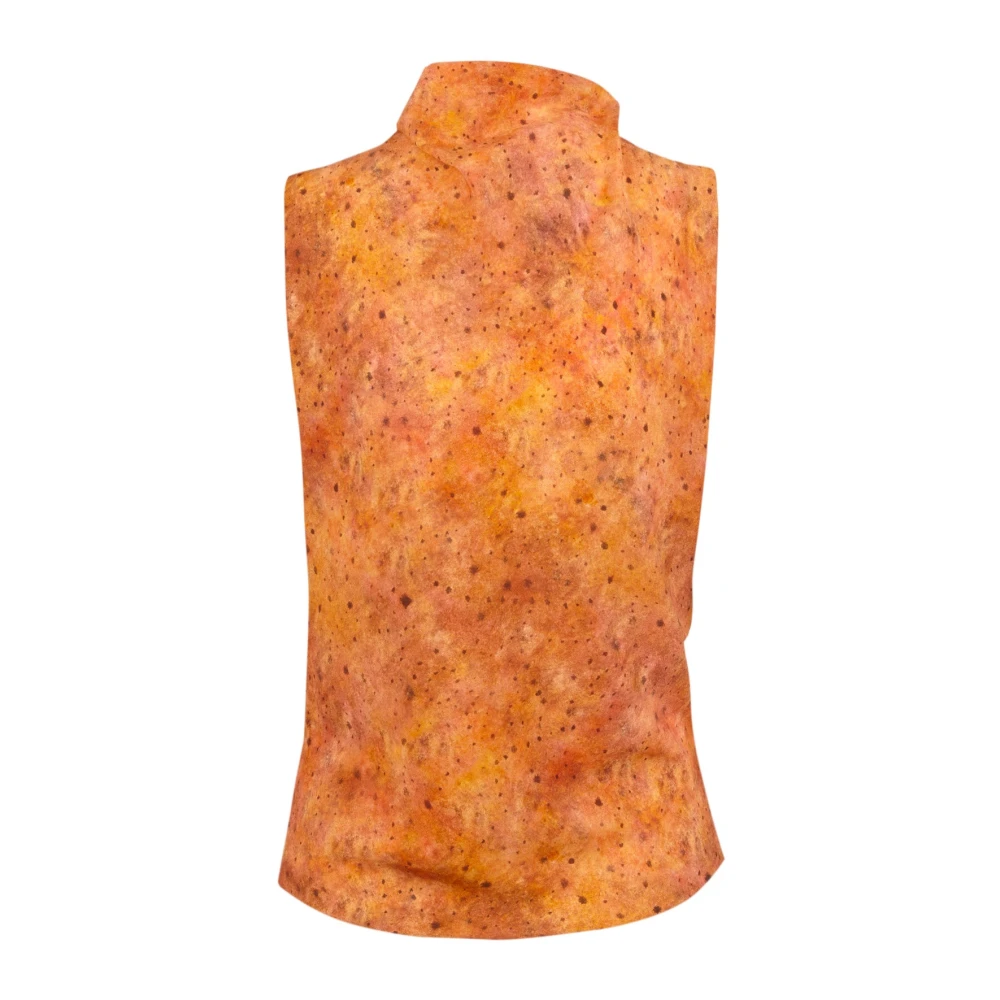 Cortana Anja zijden top sora print Orange Dames