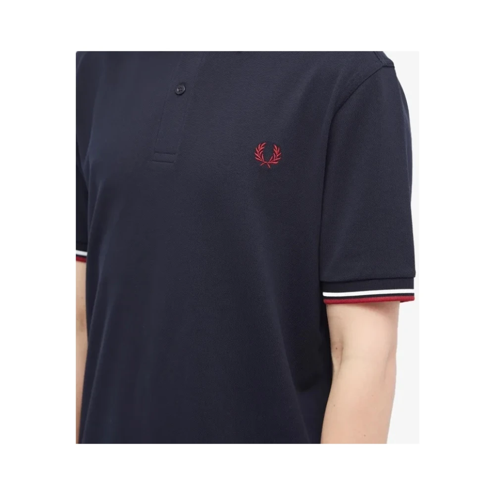 Fred Perry Slim Fit Twin Tipped Polo Blue Heren