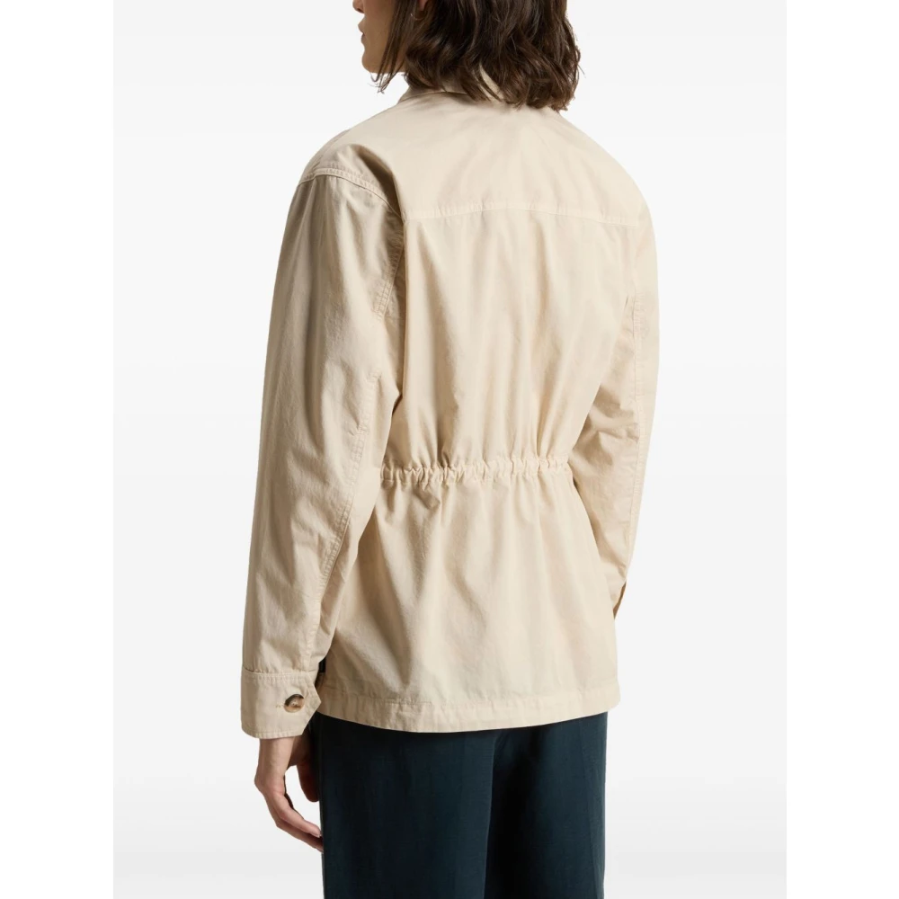 Woolrich Beige Knoopjas met Elastische Tailleband Beige Dames