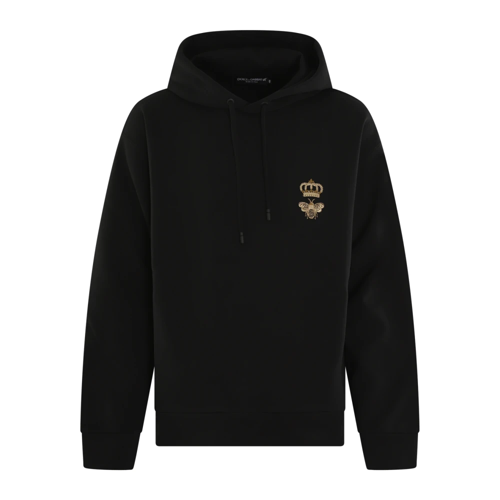 Dolce & Gabbana Bomull Jersey Hoodie Black, Herr