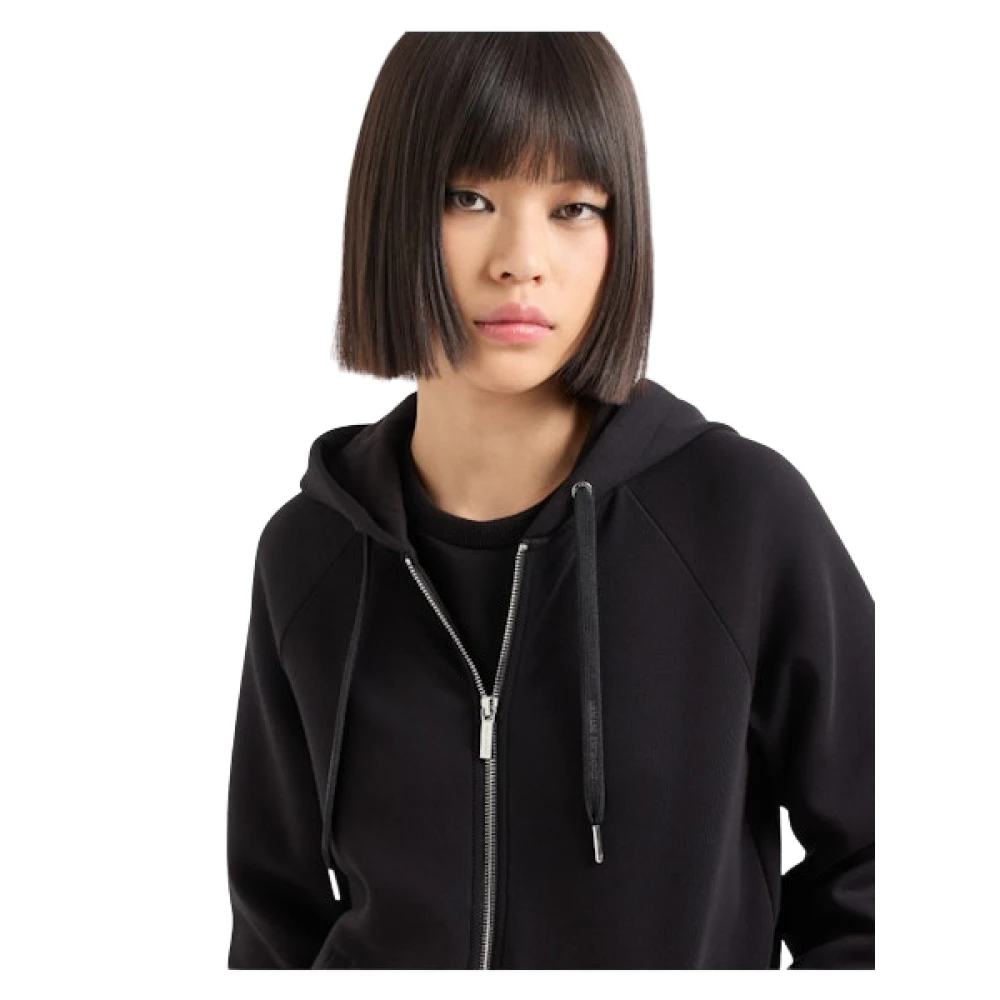 Armani Exchange Zwarte hoodie met rits Black Dames