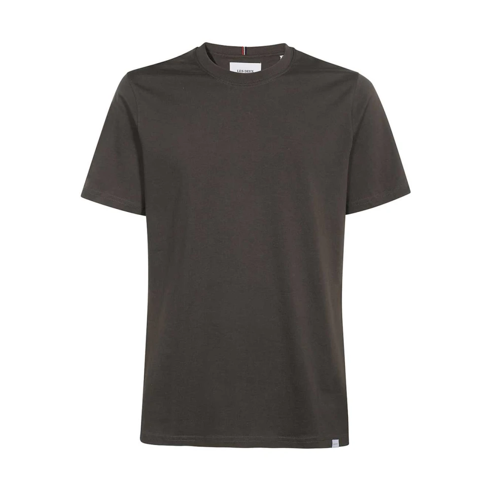 Les Deux Geribbelde katoenen T-shirt Gray Heren