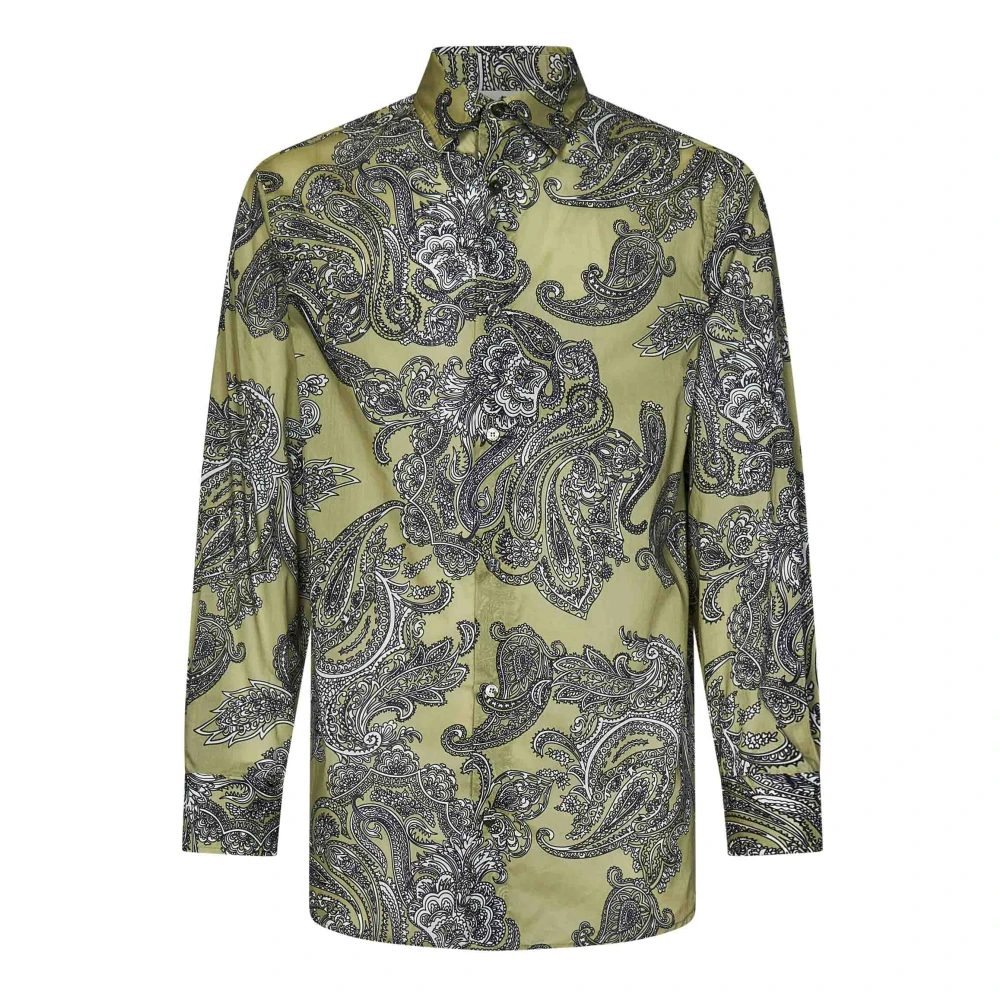 ETRO Groene Paisley Print Overhemd met Lange Mouwen Multicolor Heren