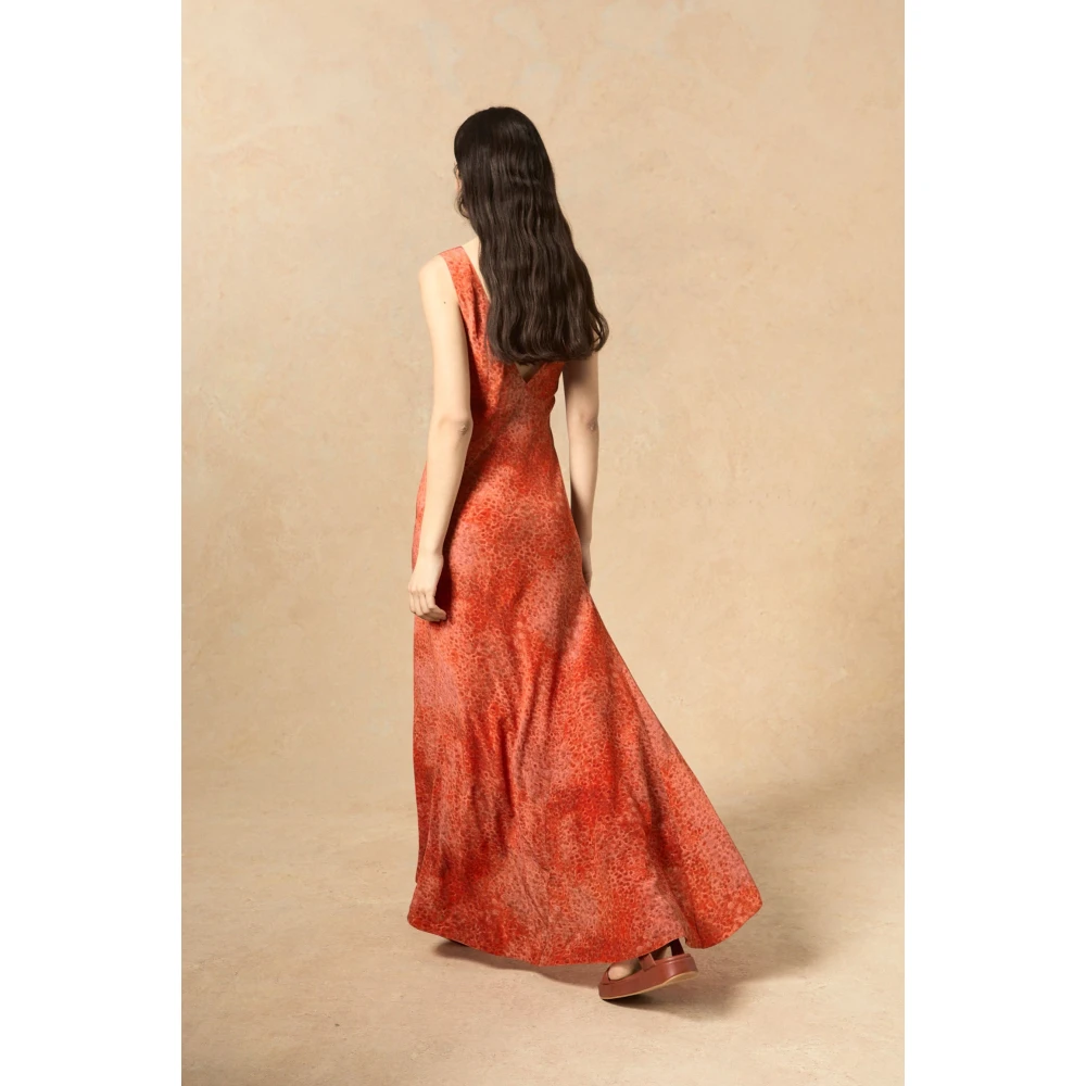 Cortana Zijden Granada Print Jurk Red Dames